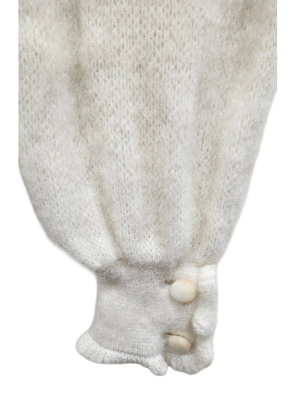 Sézane Paris Mohair Wool Blend Cardigan Ivory Button Front Oversized M/ L - Picture 7 of 16